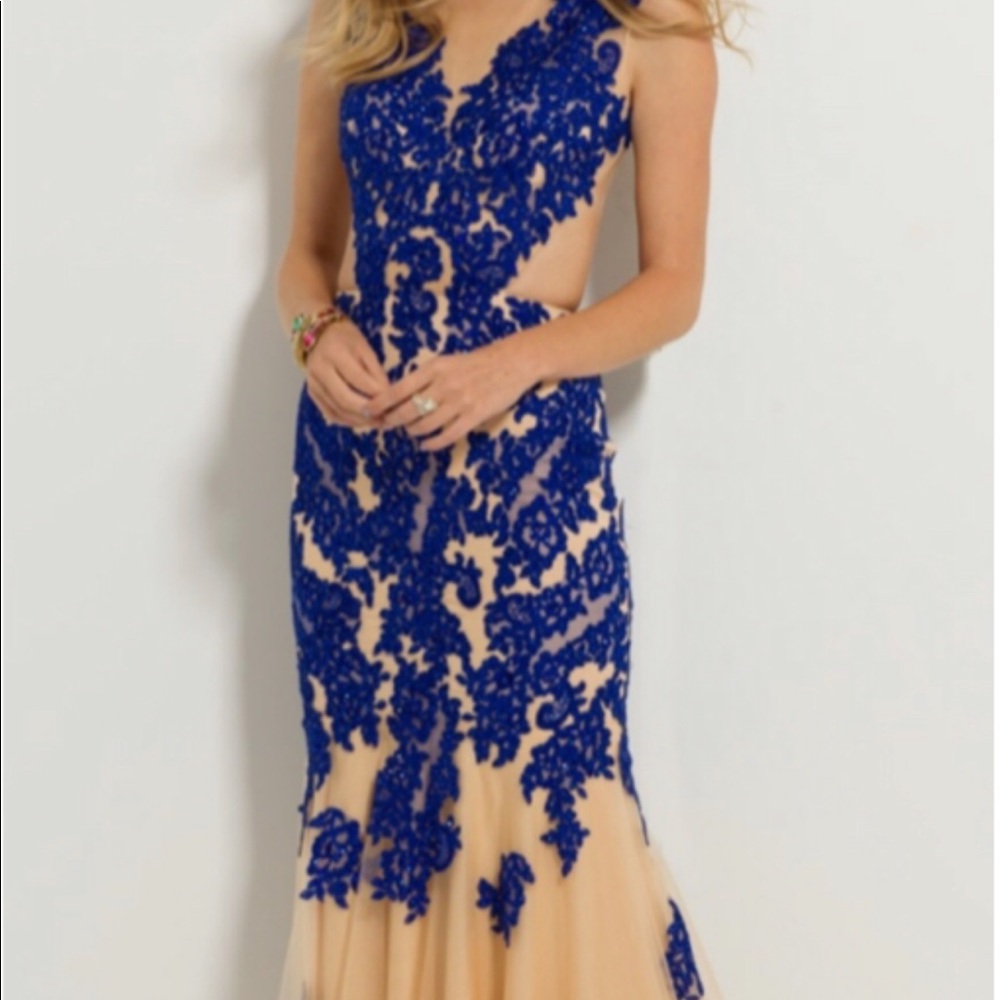 Camille la vie mermaid open back prom dress